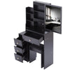 29.2 Small Space Left Bedside Cabinet Vanity Table   Cushioned Stool, Extra Large Right Sliding Mirror  Multi Layer High Capacity Storage, Practical Fashionable Dresser Suitable For Small Space
