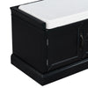 TREXM Storage Bench With Drawers, Cabinets & Removable Cushion For Living Room