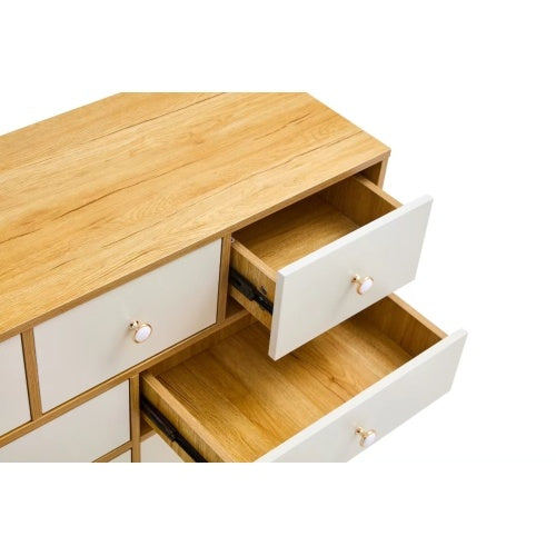 CABINET WOOD MDF BOARDS, 9 Drawers Dresser, WOOD COLOUR
