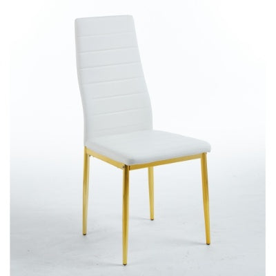 Chair Set Of 4,GOLDEN COLOR LEG,WHITE SEAT