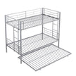 METAL BUNK BED WITH TRUNDLE SILVER