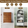 72.83inch H Metal Arched Bookshelf Cabinets,Arch Bookshelf With Drawer For Home Office, Assemble Require, White