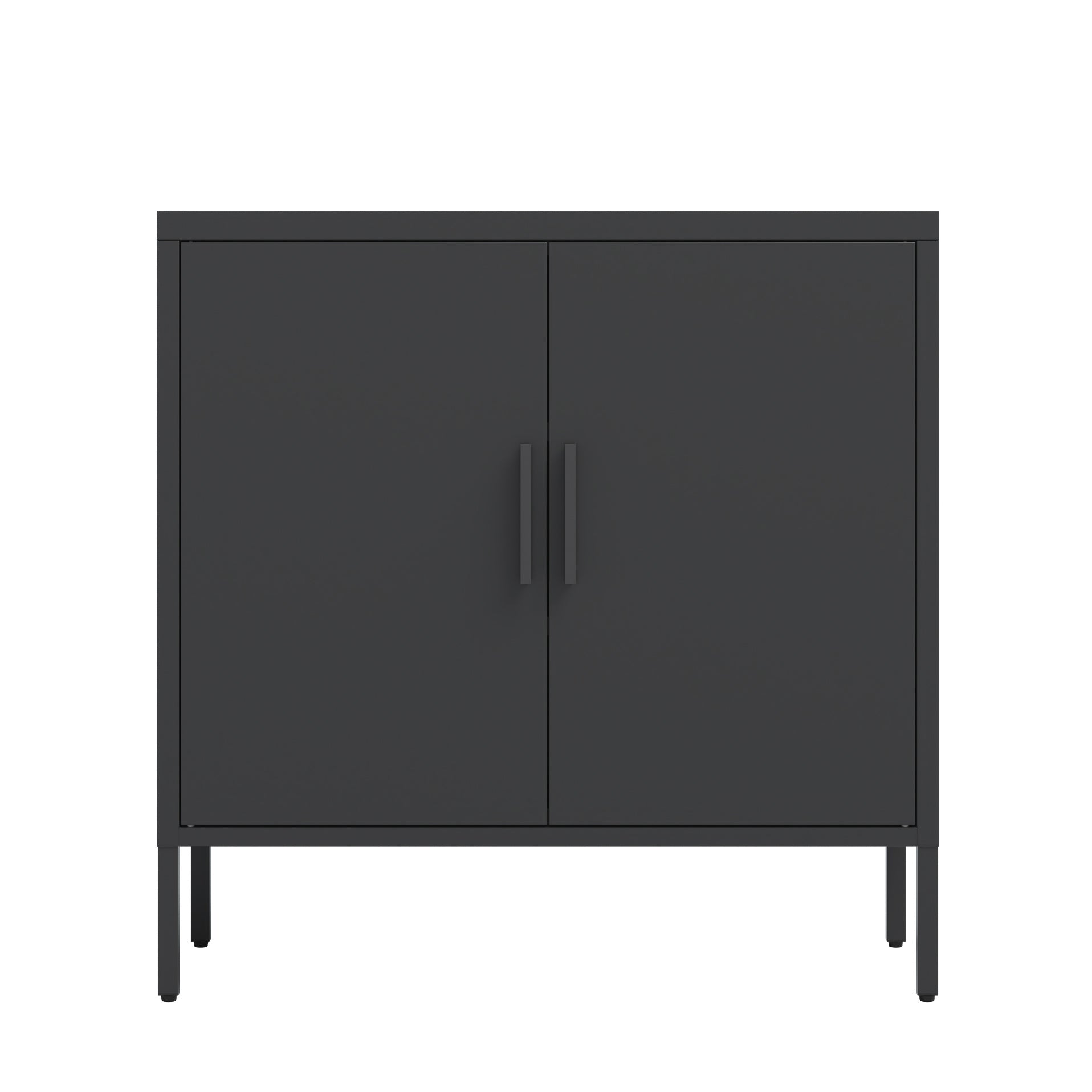 Metal Storage Cabinet With Doors And Adjustable Shelves, Steel Garage Storage Cabinet, Metal File Cabinet For Home Office School Gym, Black