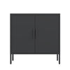 Metal Storage Cabinet With Doors And Adjustable Shelves, Steel Garage Storage Cabinet, Metal File Cabinet For Home Office School Gym, Black
