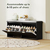 Shoe Storage Bench With Padded Seat Cushion And Flip-Drawer, Entryway Bench, Shoe Cabinet, 40.9x10.2x18.7 Inches, Black