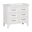 36'' Bathroom Vanity With Resin Sink Combo, Free Standing Single Vanity Set With Four Drawers, Solid Wood Frame Bathroom Storage Cabinet