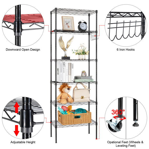 Six Layer Free Combination, Adjustable Layer Spacing, Household Shelf 55X30X165cm