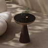 Tempered Glass Round Light Luxury Modern Solid Wood Side Table