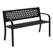 47 Inch PVC Mesh Backrest Black Iron Bench