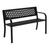 47 Inch PVC Mesh Backrest Black Iron Bench