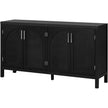 TREXM Sideboard With Rattan Door & Metal Handles For Living Room