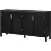 TREXM Sideboard With Rattan Door & Metal Handles For Living Room