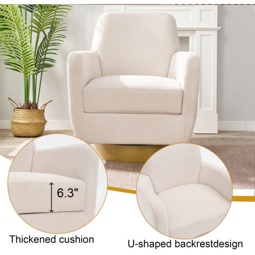 360 Degree Rotation Armchair Cotton Linen Skin Friendly Fabric Ergonomic Design Living Room Chair Bedroom Chair Living Room Chair Suitable For Indoor Home
