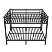 Metal Queen Over Queen Bunk Bed For Teens And Adults,Space Saving Noise Reduced No Box Spring Needed, Black