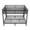 Metal Queen Over Queen Bunk Bed For Teens And Adults,Space Saving Noise Reduced No Box Spring Needed, Black
