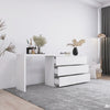 Extended Desktop With 6 Drawers And White Dressing Table