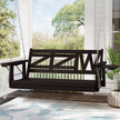 Wooden Outdoor Porch Swing With 2-Seat