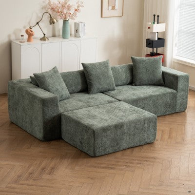 Modular Cross-section With L-shaped Lounge Chair, Cloud Sofa, Living Room, Bedroom Soft Cushion Sofa - No Installation Required - Chenille Fabric