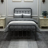 Metal Platform Bed Frame, Victorian Style HeadboardFootboard  Under Bed Storage  No Box Spring Needed Twin Size Black