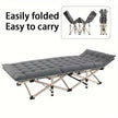 Grey Heavy-duty Folding Camping Bed With Storage Bag Suitable For Travel, Office And RV Travel,Please Note That This Product Is Shipped By Average Shipping Cost