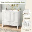36  Bathroom Vanity With Resin Sink Combo,Solid Wood Frame Bathroom Storage Cabinet, Freestanding Vanity Set With 4 Soft Closing Doors 2 Drawers