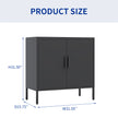 Metal Storage Cabinet With Doors And Adjustable Shelves, Steel Garage Storage Cabinet, Metal File Cabinet For Home Office School Gym, Black