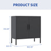 Metal Storage Cabinet With Doors And Adjustable Shelves, Steel Garage Storage Cabinet, Metal File Cabinet For Home Office School Gym, Black