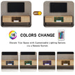 54.33  Rattan TV Cabinet With Color Light Strip   Double Sliding Doors