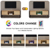 54.33  Rattan TV Cabinet With Color Light Strip   Double Sliding Doors