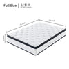 12 Inch Hybrid Mattress Individual Pocket Spring Memory Foam Knitted Cover CertiPUR-US White