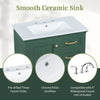 30 Bathroom Vanity With Sink, One Package, Green Bathroom Cabinet With Drawers, Solid Frame And MDF Board