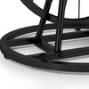 2 Piece Vintage Industrial Wheel Design Side Table, Round Accent Table With Metal Frame, Rustic Coffee Table For Living Room, Bedroom, And Office