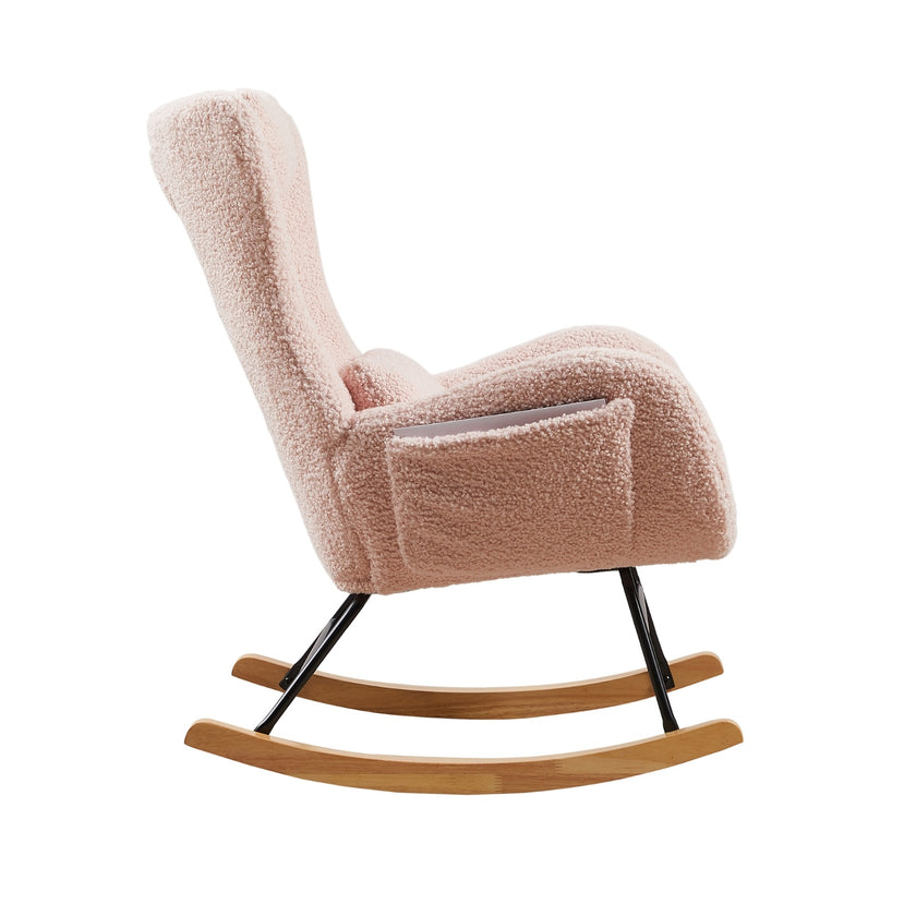 Rocking Chair Nursery, Modern Rocking Chair With High Backrest
