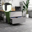 Lateral File Cabinet With 2 Drawer,Metal Wide Filing Cabinet With Lock And Business Card Slot For Home Office School Hanging Letter,Legal,F4,A4 Size Folders,Required Assembly,Black And Grey