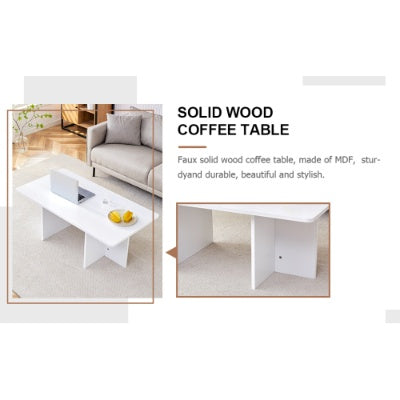 A Modern And Practical White Coffee Table. The Coffee Table Is Made Of Medium Density Fiberboard Material, Suitable For Living Room, Bedroom, And Study. CT-2O