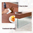 Natural Style Square MDF Coffee Table - 31.5x31.5 With Tempered Glass Legs.Density Board Sticker,Reinforced Glass