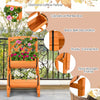 Wooden 2-Tier Raised Garden Bed With 2 Cylindrical Planter Boxes And Trellis