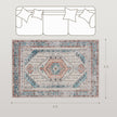 4x6 Area Rug, Vintage Machine Washable Rug, Non-Slip Floor Carpet For Living Room, Bedroom, Dining Room, Brown And Blue