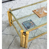 Modern Stainless Steel Coffee Table Set  Set Of 2, Double-Layer Clear Tempered Glass Table Top, Coffee Table  End Side Table 2-Pieces Sets For Living Room Home Office