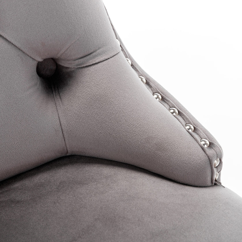 26 Velvet Bar Stools Set Of 2, Counter Height With Button Back  Rivet Trim