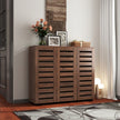Shoe Cabinet, 5-Tier Shoe Storage Cabinet With Adjustable Shelves, Wooden Shoe Rack Organizer With Louvered Doors For Entryway, Hallway, Bedroom, Closet, Living Room