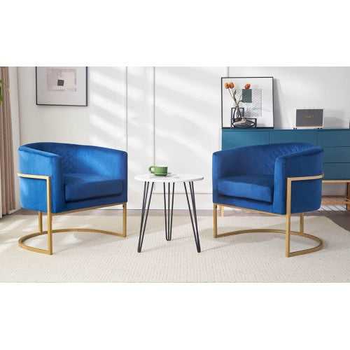 Upholstered Velvet Chair Gold Metal Bracket, Medieval Living Room Office Tea Room Lounge Chair With Curved Backrest