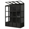 TOPMAX 78-inch Wooden Greenhouse Cold Frame With 4 Independent Skylights And 2 Folding Middle Shelve