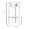 2-Tier Side Table With Drawer And Shelf, End Table For Living Room And Hallway, White