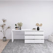 Extended Desktop With 6 Drawers And White Dressing Table