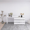 Extended Desktop With 6 Drawers And White Dressing Table