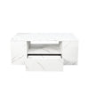 Modern Coffee Tables For Living Room, LED Coffee Table, Storage Coffee Table, Small Coffee Table, Wood Center Table With 2 Drawers And Open Side Shelf