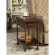 Modern Rustic Design 1pc Side Table Nightstand Multi-Colored Panels Oak Finish USB Outlet Sofa Side Table Home Furniture
