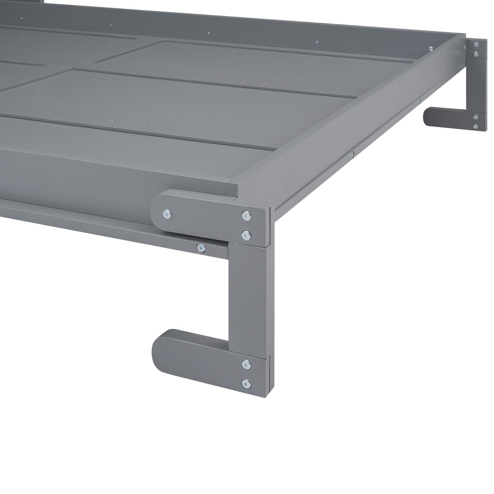 Queen Size Murphy Bed With A Shelf, Gray