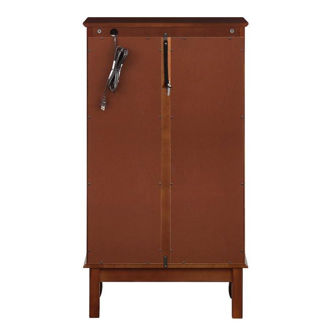 Display Cabinet With Adjustable Shelf And Mirrored Back Panel